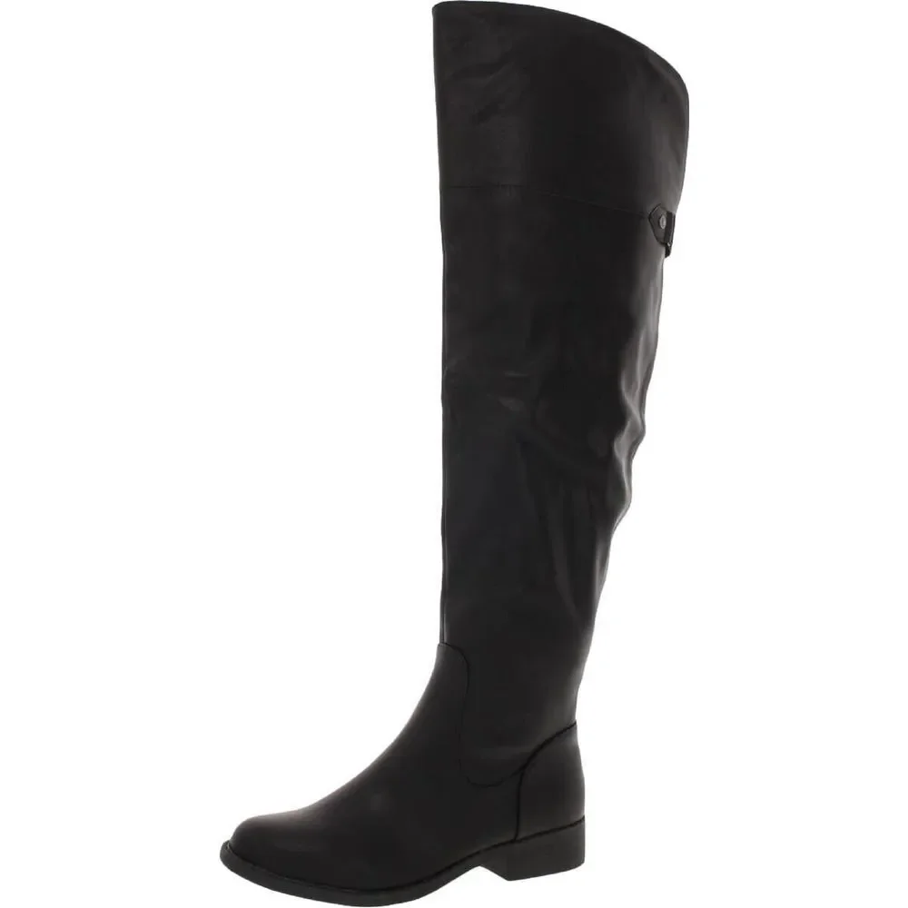 Sun +‎ Stone Womens Allicce Black Suede Tall Knee-High Boots 5.5 M NIB NEW!
